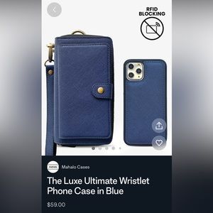 Wristlet with magnetic phone case and usb charger accessory